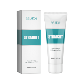 EELHOE Protein Corrective Straightening Cream Smoothes Frizz Repairs Split Ends Damaged Hair Straightening Leave-In Conditioner (Color: 3pcs)